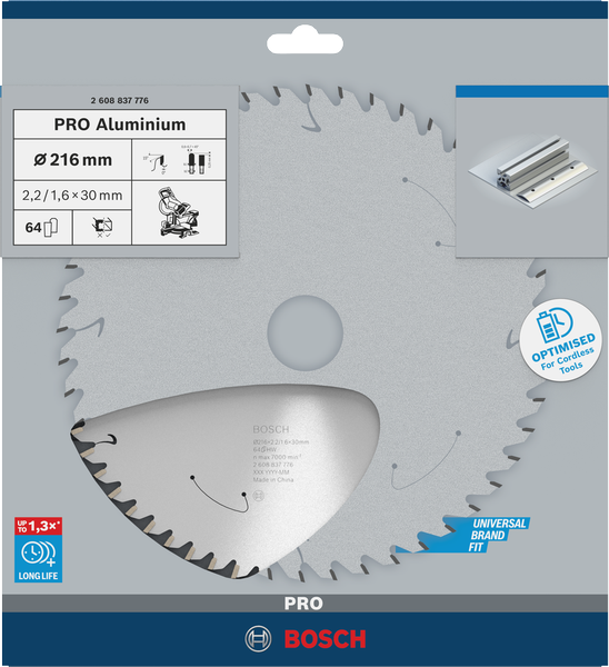 BOSCH Kreissägeblatt Pro Alu Cordless KSB 216x2,2x30 mm