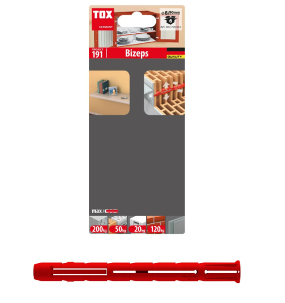 TOX Parallel Spreizdübel Bizeps  8/90  6 Stück